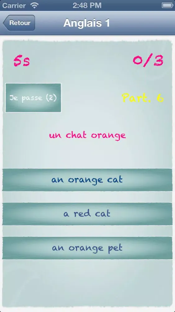 Quiz d'anglais niveau 2 - débutants 스크린샷