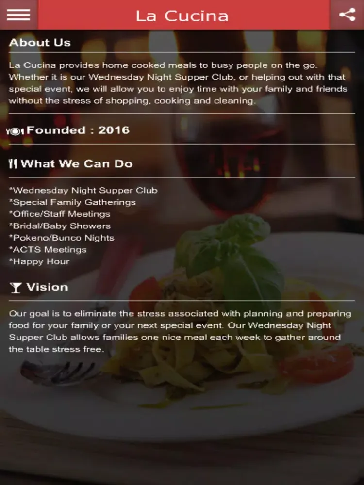 Tangkapan layar La Cucina App iPad 