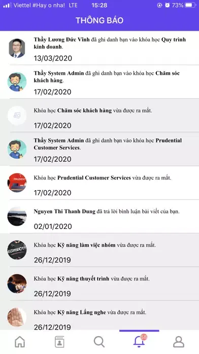 Capturas de tela do Lạc Việt Elearning