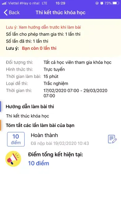 Capturas de tela do Lạc Việt Elearning