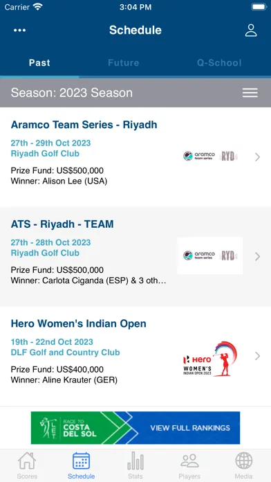 ภาพหน้าจอของ Ladies European Tour