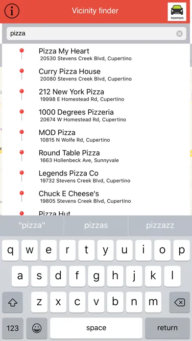 Vicinity app Screenshots