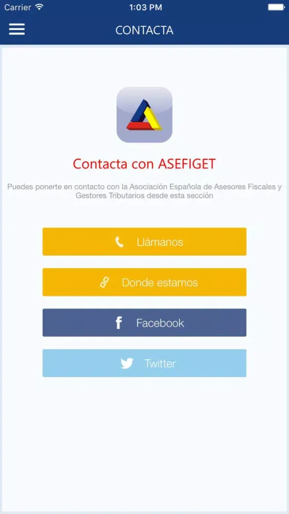 Capturas de pantalla de Asociación Española de Asesores Fiscales y Gestores Tributarios - ASEFIGET