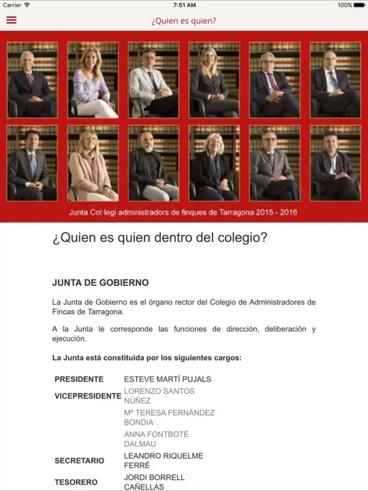 Captures d'écran de Col.legi d'Administradors de Finques de Tarragona iPad 