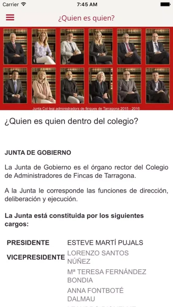 Captures d'écran de Col.legi d'Administradors de Finques de Tarragona