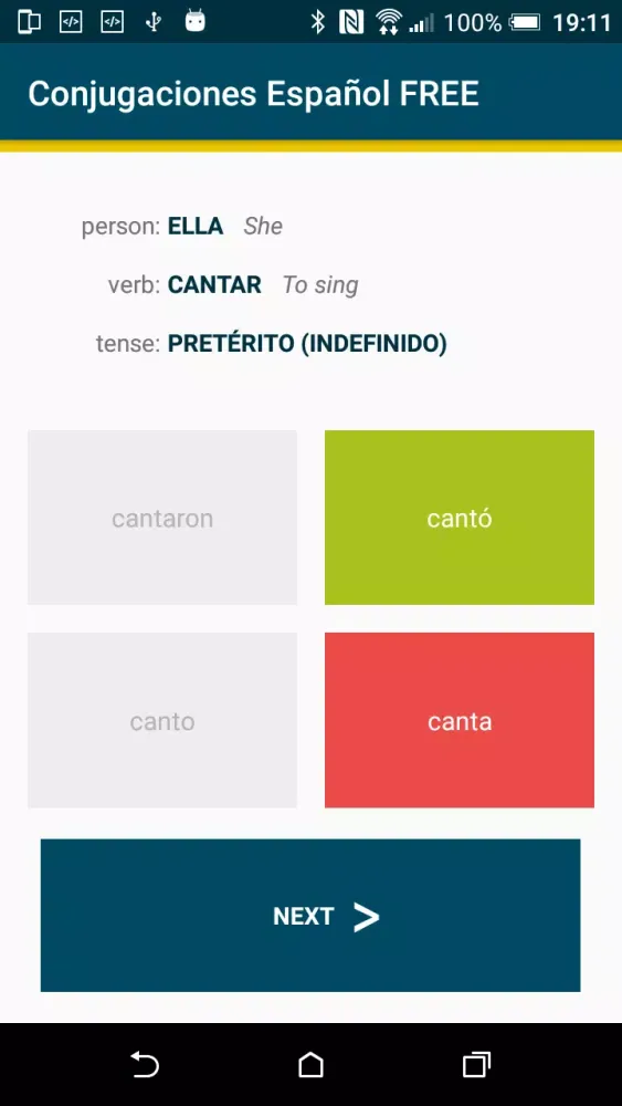 Capturas de pantalla de ConJuegaTion Spanish Verbs
