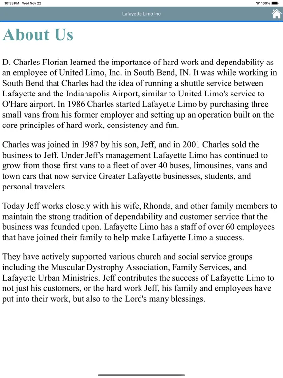 Lafayette Limo iPad 应用截图