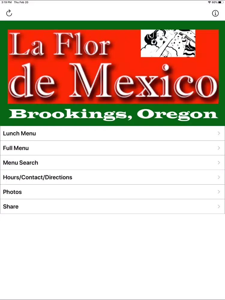 Ảnh chụp màn hình của La Flor de Mexico iPad 