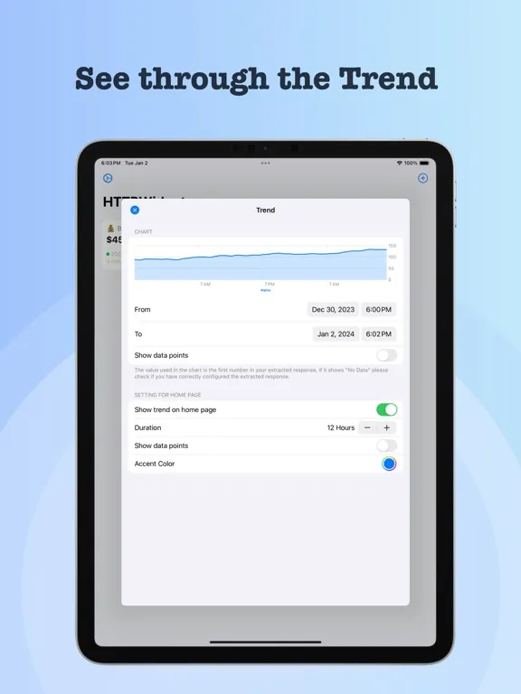 Screenshot di HTTPWidget iPad 