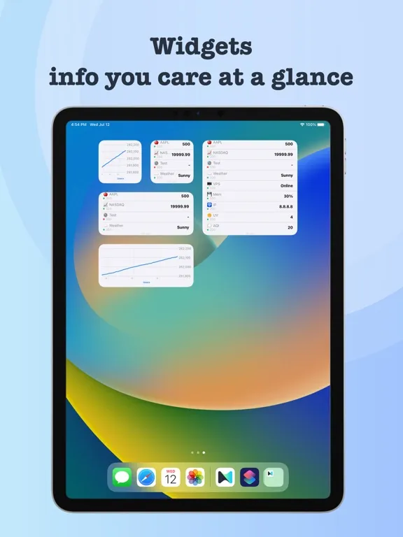 Screenshot di HTTPWidget iPad 
