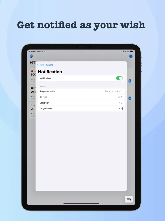Screenshot di HTTPWidget iPad 