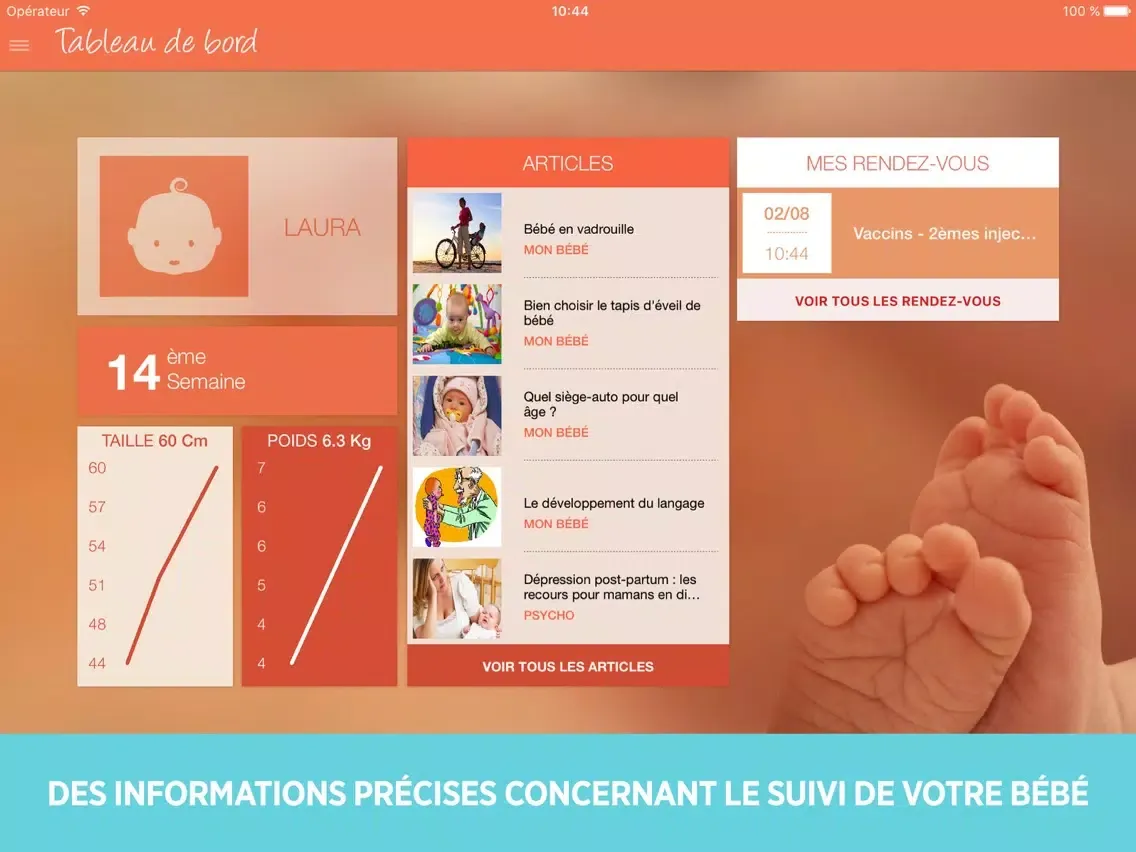 Capturas de pantalla de Mon bébé Doctissimo iPad 