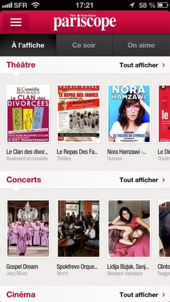 Pariscope – Sorties théâtre, cinéma, concerts, expos… Screenshots
