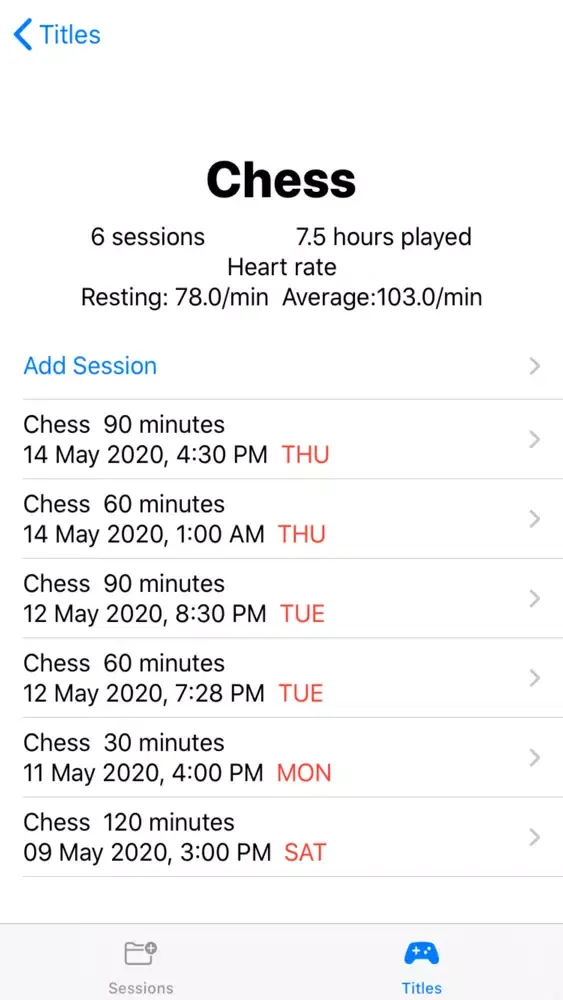 Скриншоты SessionsTracker