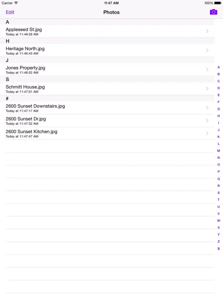 FilePhoto: Name Your Photos as You Take Them iPad  Screenshots