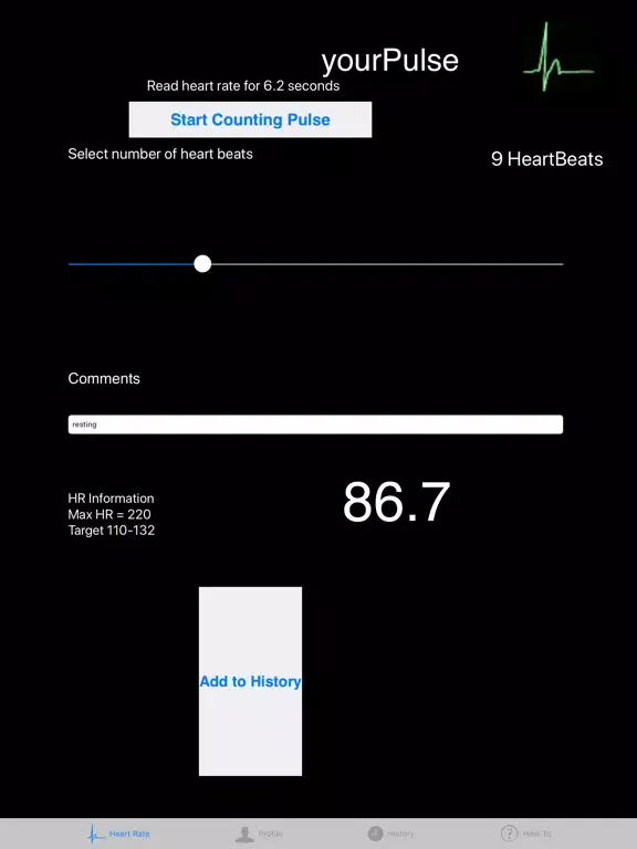yourPulse - track your heart iPad  Ekran Görüntüleri