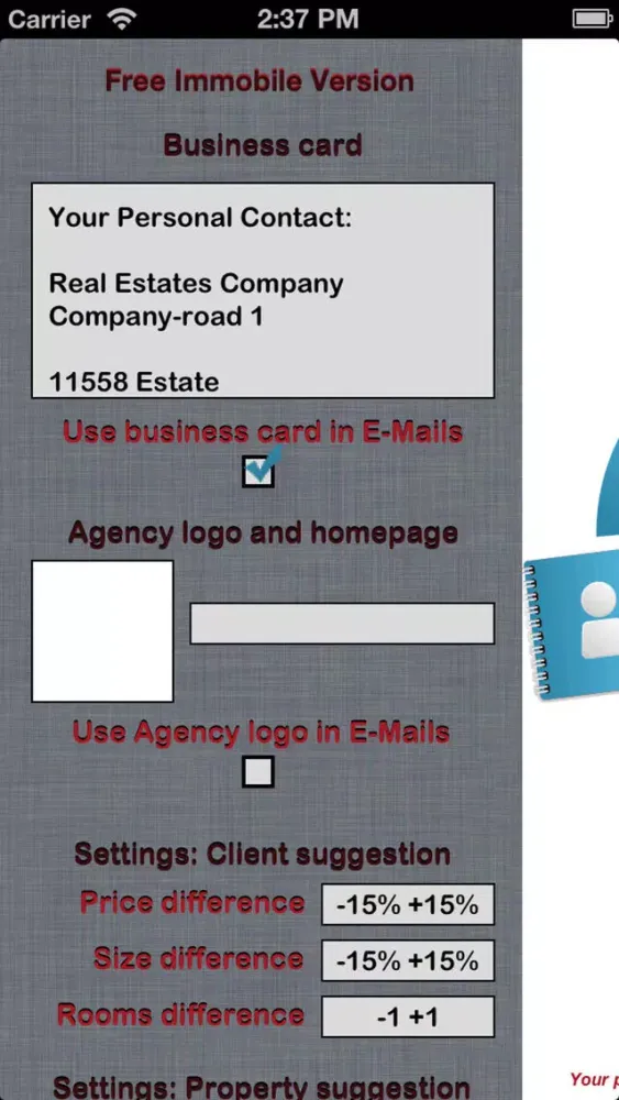 Tangkapan layar Immobile real estate agency