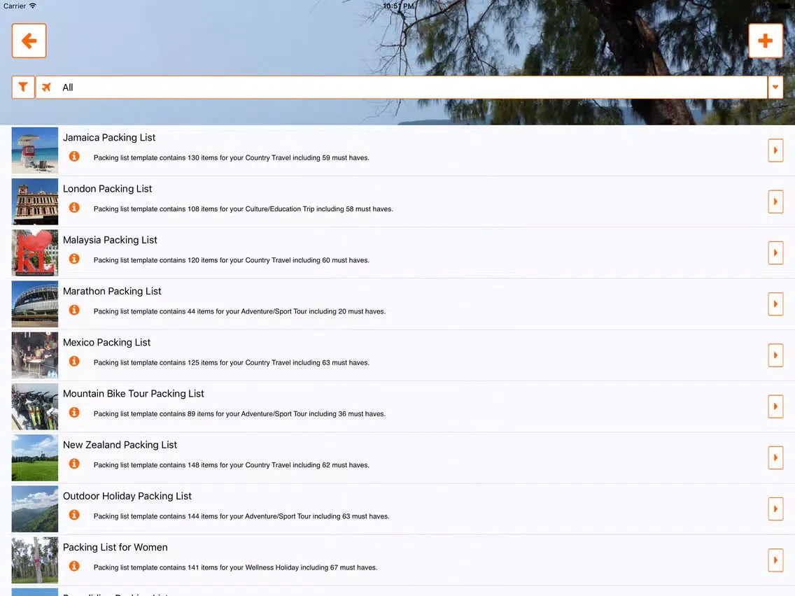 ภาพหน้าจอของ Packnomad - pack your bag iPad 