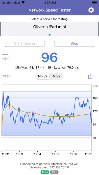 Network Speed Tester Client Screenshots