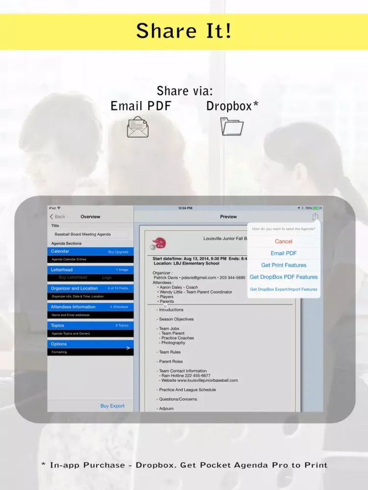 Screenshot di Pocket Agenda Lite iPad 