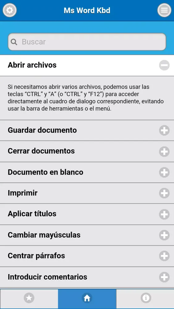 Capturas de pantalla de Trucos de Word atajos de Teclado