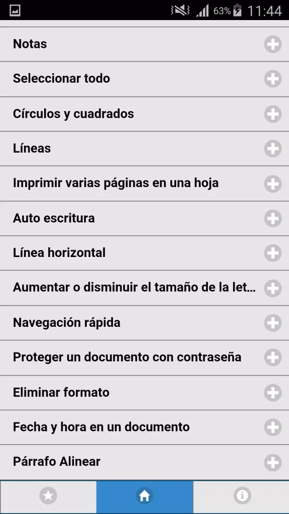 Capturas de pantalla de Trucos de Word atajos de Teclado