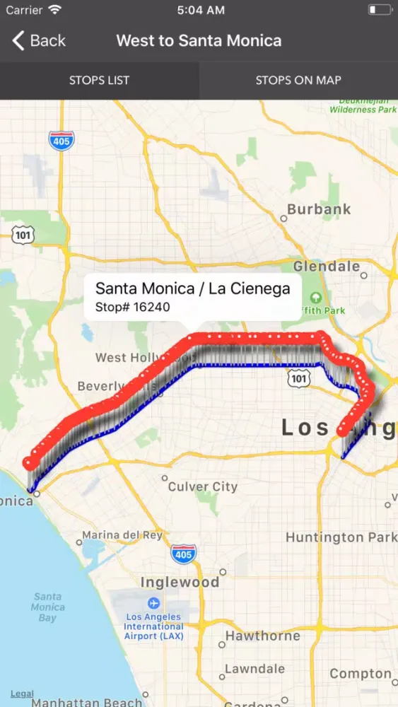 Los Angeles Metro Bus Tracker应用截图