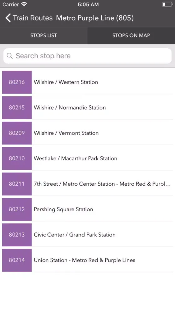 Los Angeles Metro Bus Tracker应用截图