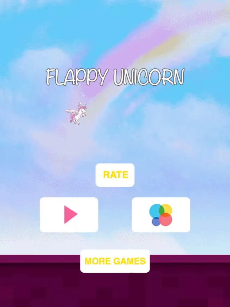 Flappy Unicorn - Rainbow Games Feat. The Robot Unicorn Attack Bird From The Year 2048 iPad Screenshots