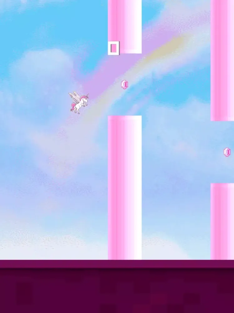 Flappy Unicorn - Rainbow Games Feat. The Robot Unicorn Attack Bird From The Year 2048 iPad Screenshots