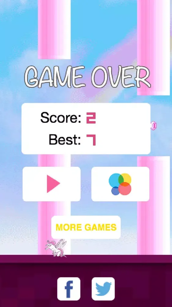 Flappy Unicorn - Rainbow Games Feat. The Robot Unicorn Attack Bird From The Year 2048 Screenshots