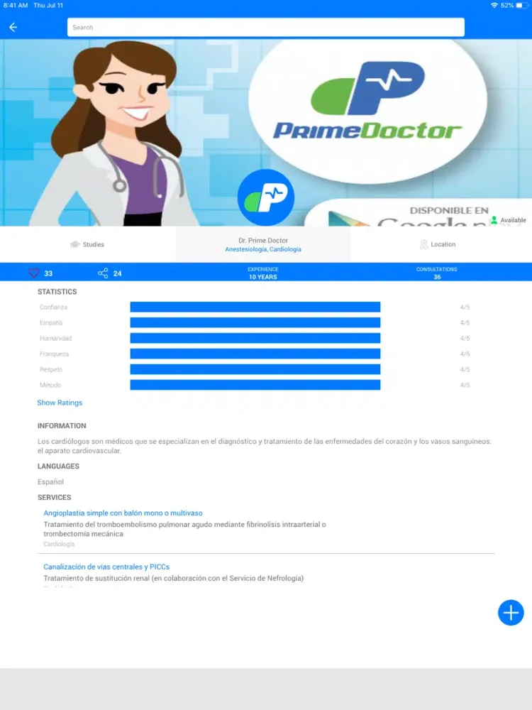 PrimeDoctor iPad  स्क्रीनशॉट