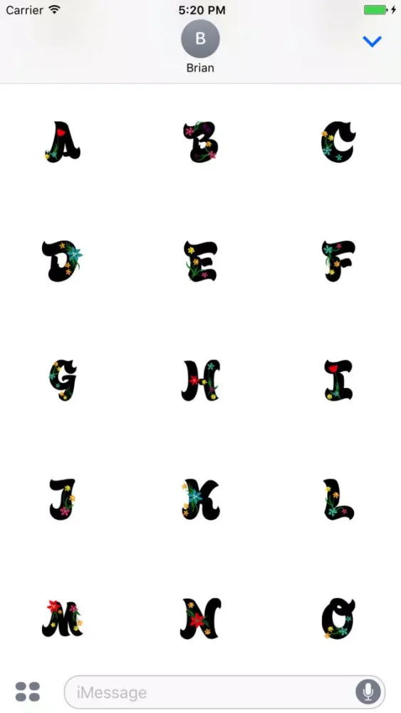 Ảnh chụp màn hình của Sweetie Alphabet Stickers Pack