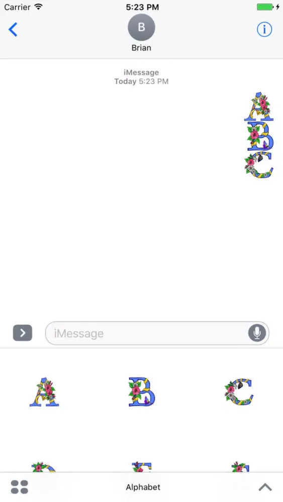 Ảnh chụp màn hình của Sweetie Alphabet Stickers Pack