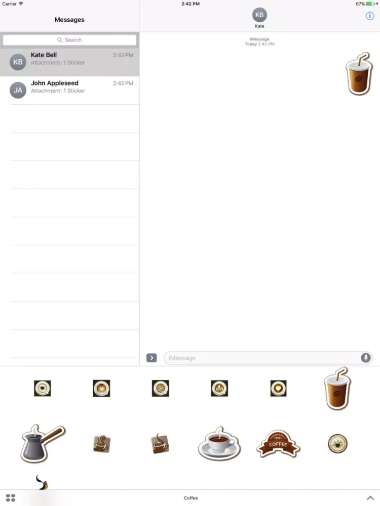 Coffee w Me Stickers iPad  Ekran Görüntüleri
