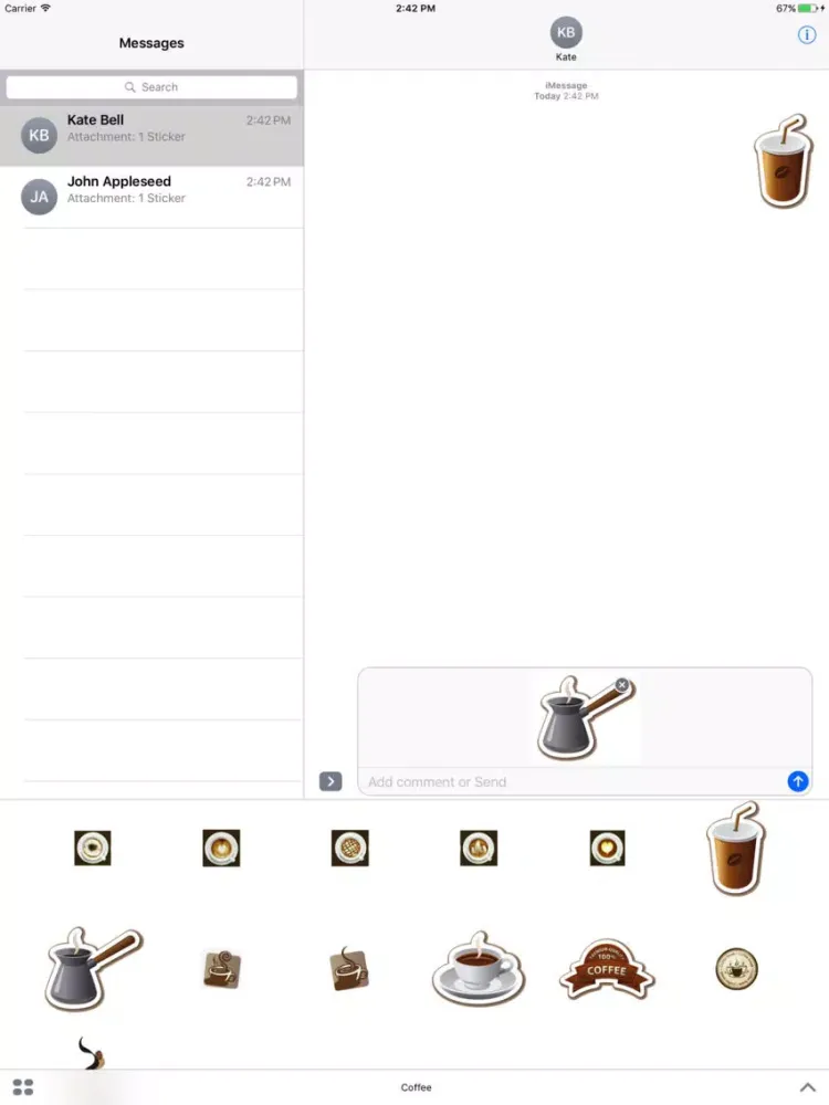 Coffee w Me Stickers iPad  Ekran Görüntüleri