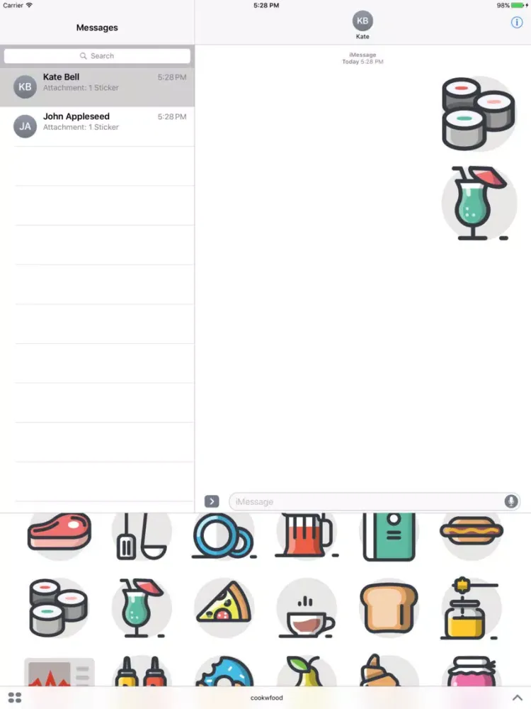 ภาพหน้าจอของ Sweetie Cooking Stickers Message iPad 
