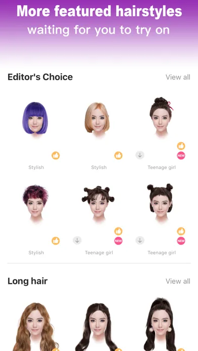 i Hairstyle-hair color changer 스크린샷