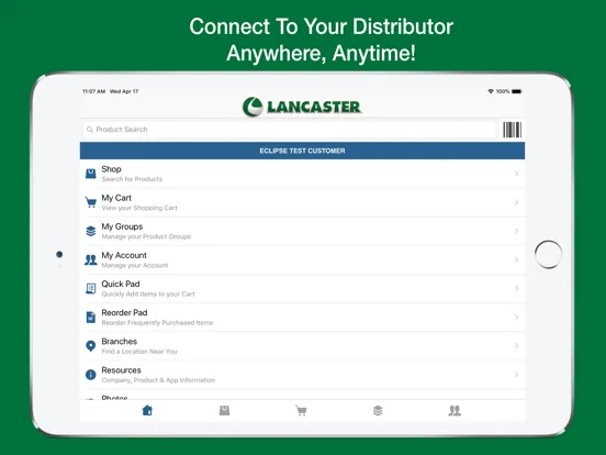 Ảnh chụp màn hình của Lancaster OE Touch iPad 