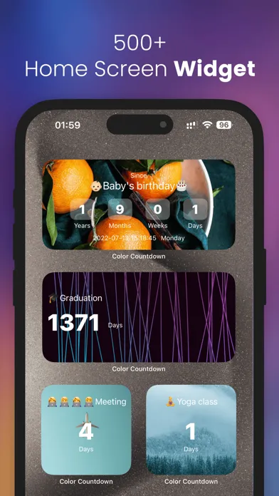 Countdown: Reminder & Widget Screenshots