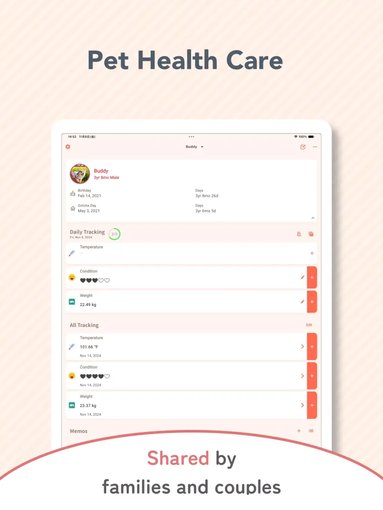 PetNotePlus - Pet care tracker Screenshots