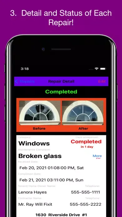 Tangkapan skrin Tarpley's Maintenance Tracker
