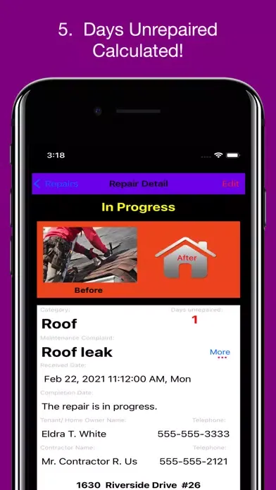 Tangkapan skrin Tarpley's Maintenance Tracker