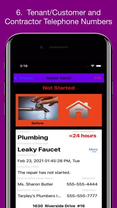 Tangkapan skrin Tarpley's Maintenance Tracker