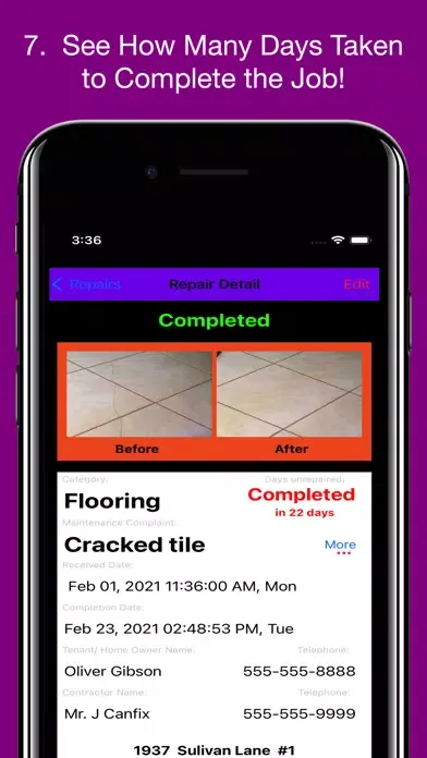Tangkapan skrin Tarpley's Maintenance Tracker