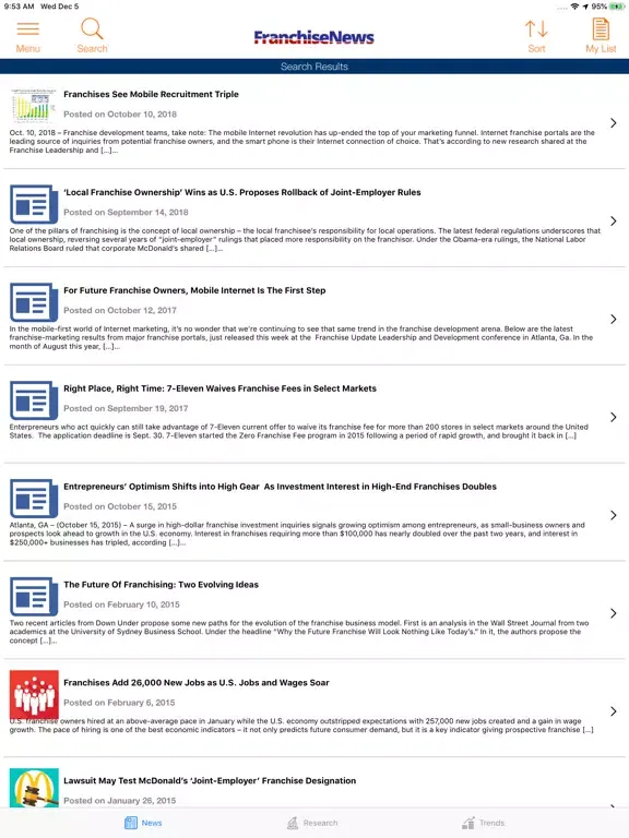 Скриншоты Franchise News iPad 
