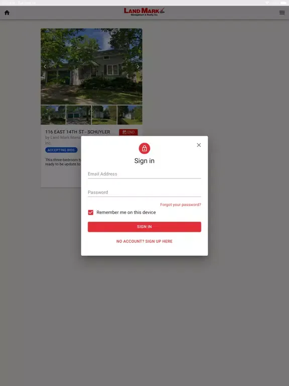 Capturas de tela do Land Mark Management & Realty iPad 