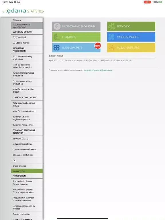 EDANA Statistics iPad  Ekran Görüntüleri