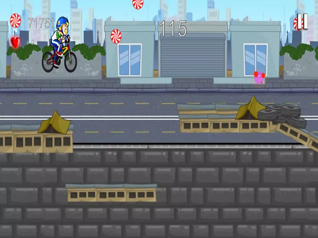 ภาพหน้าจอของ Down-Town Bike-R Dash: BMX Street Jump iPad 