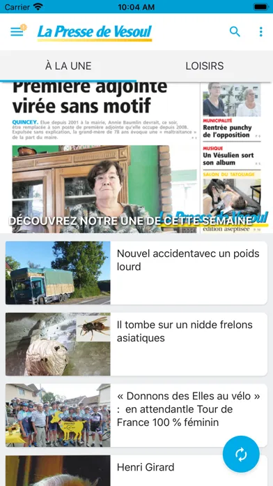 Capturas de tela do La Presse de Vesoul